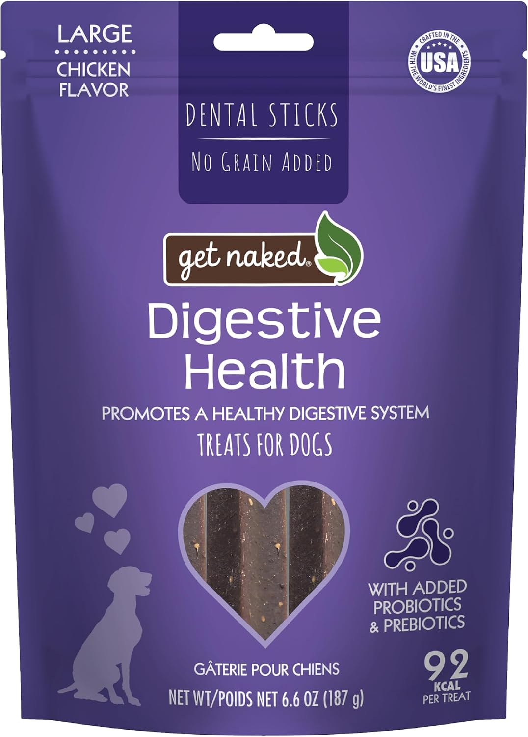Get Naked Grain Free 1 Pouch 6.2 Oz Digestive Health Dental Chew Sticks, Small - Image 10
