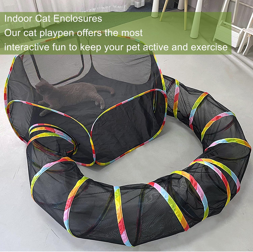 CLKHOWL iridescent pop up catio playground providing safe outdoor activity space for small animals