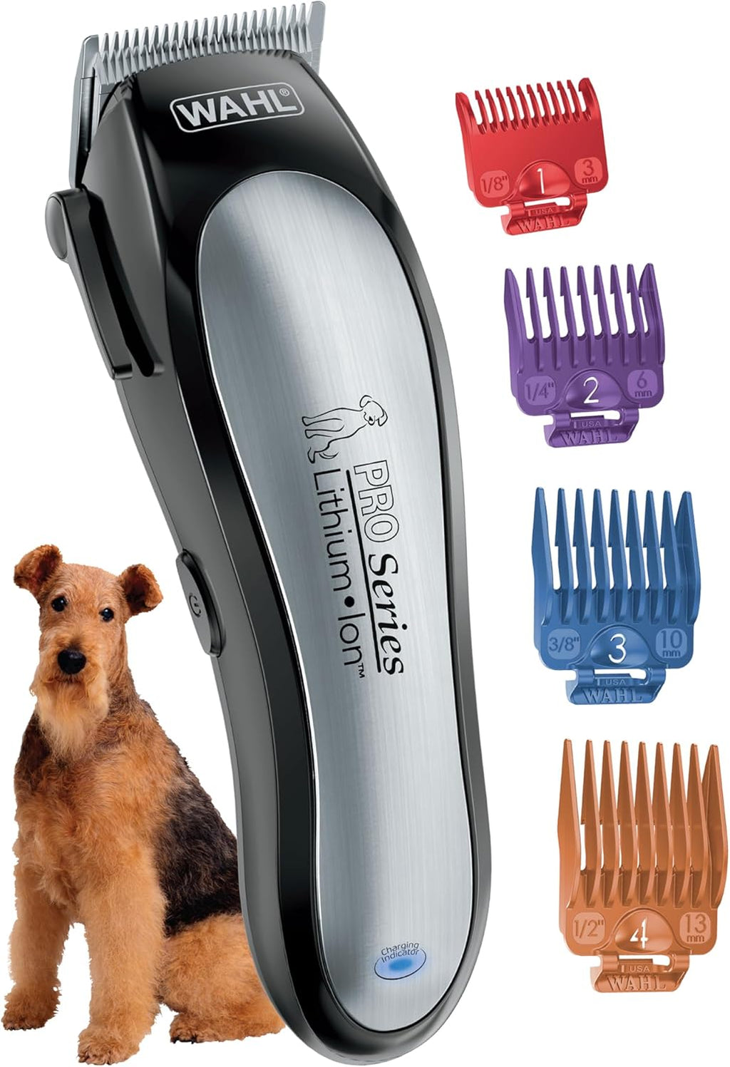 Rechargeable animal clippers model 9766 with self sharpening precision blades for thick coats.