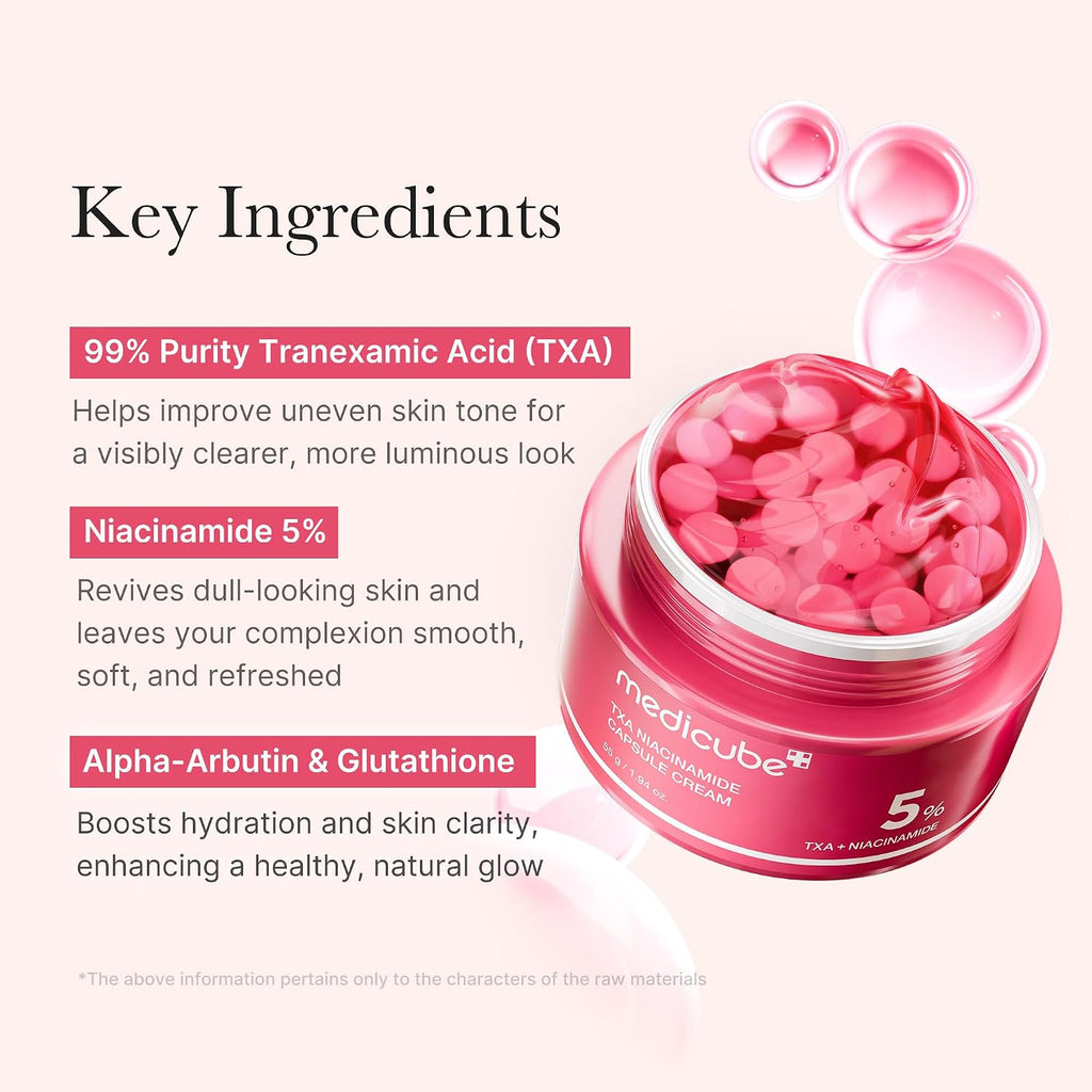 Medicube skincare duo jar showing capsule-in-gel texture