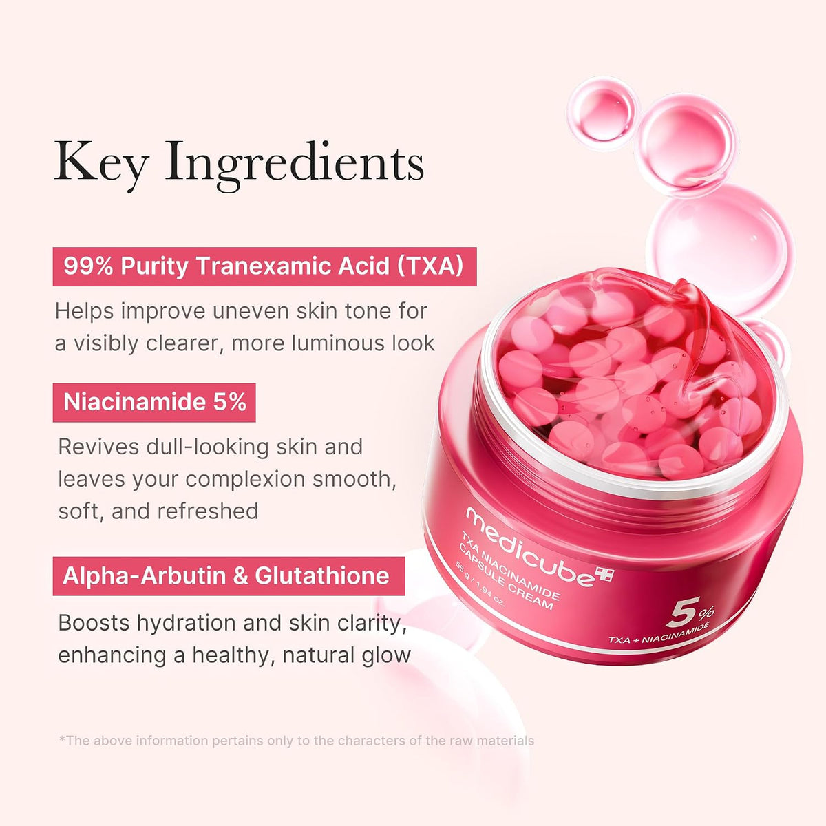 Medicube skincare duo jar showing capsule-in-gel texture