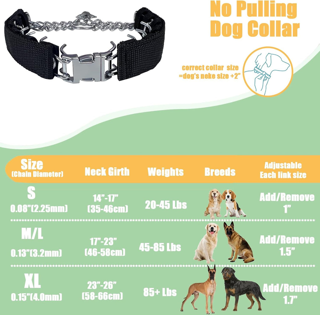 Adjustable canine training collar with removable metal links