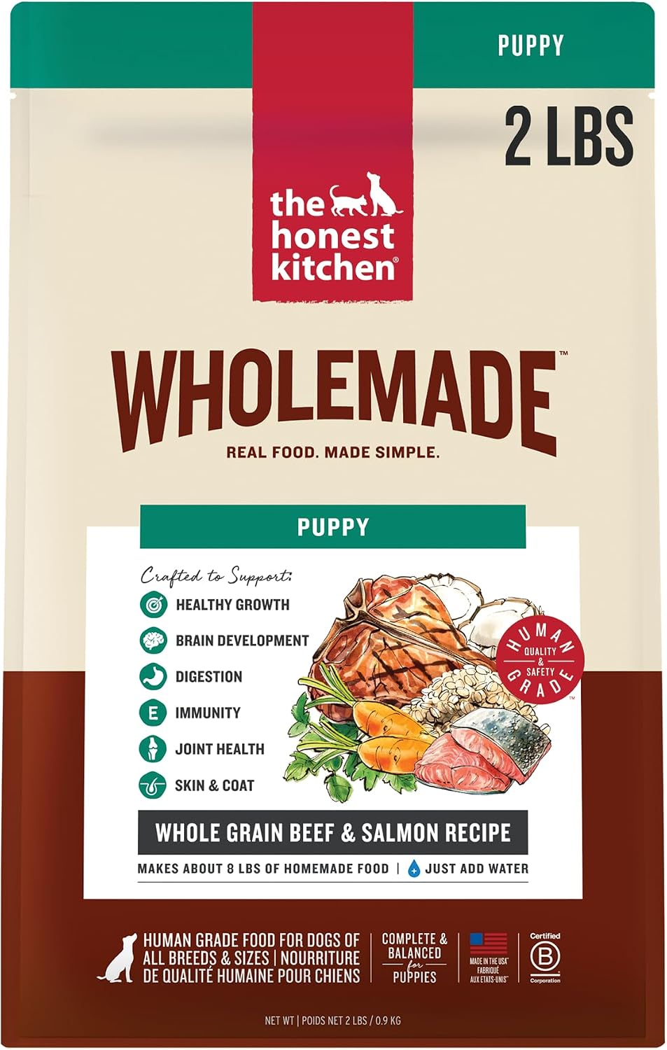The Honest Kitchen Human Grade Wholemade(TM) Whole Grain Beef & Salmon Dehydrated Puppy Dog Food, 7lb Bag (Makes 28lbs) - Image 11