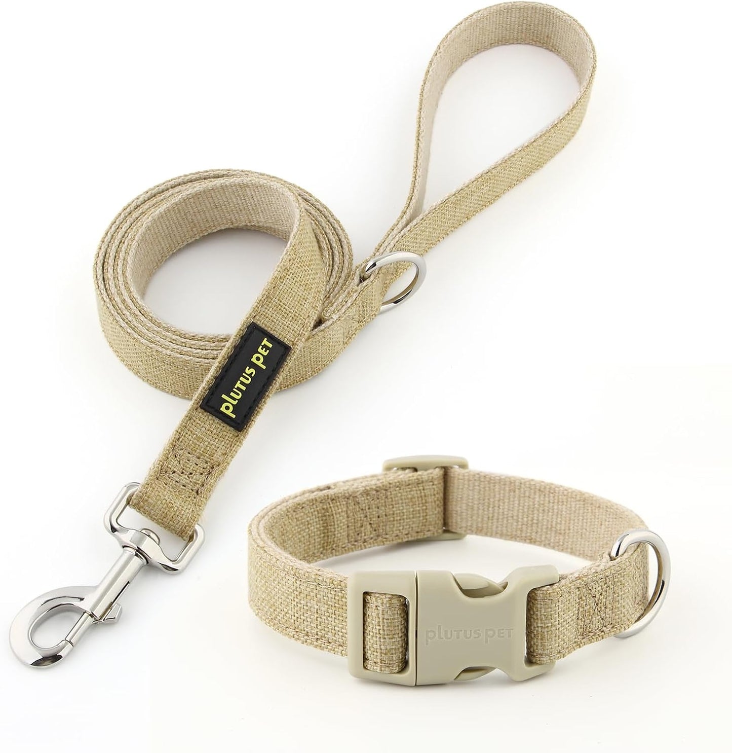 Plutus Pet Cotton Hemp Dog Collar and Leash Set, Adjustable Collar for Small, Medium, and Large Dogs, Heavy Duty and Soft on Skin, Lavender, S - Image 13