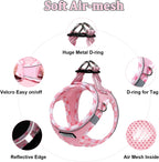 Mercano pink pet vest harness reflective strip detail for safe night walking