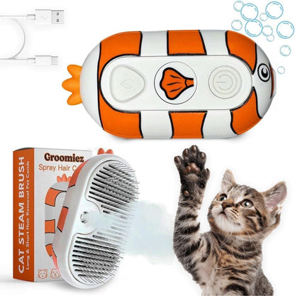 Groomiez 3-in-1 cat steam brush front view