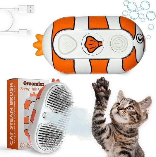Groomiez 3-in-1 cat steam brush front view