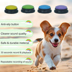 Durable voice recording buttons for dog communication starter set close up.
