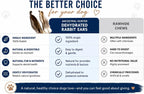 Authentic USA sourced rabbit ear chews for dental health