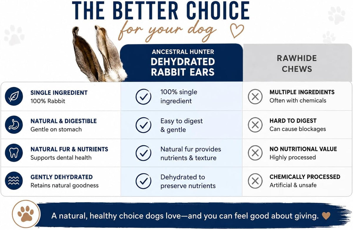 Authentic USA sourced rabbit ear chews for dental health
