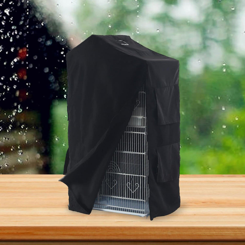 Close up of the durable metal zipper on the Baoblaze bird cover