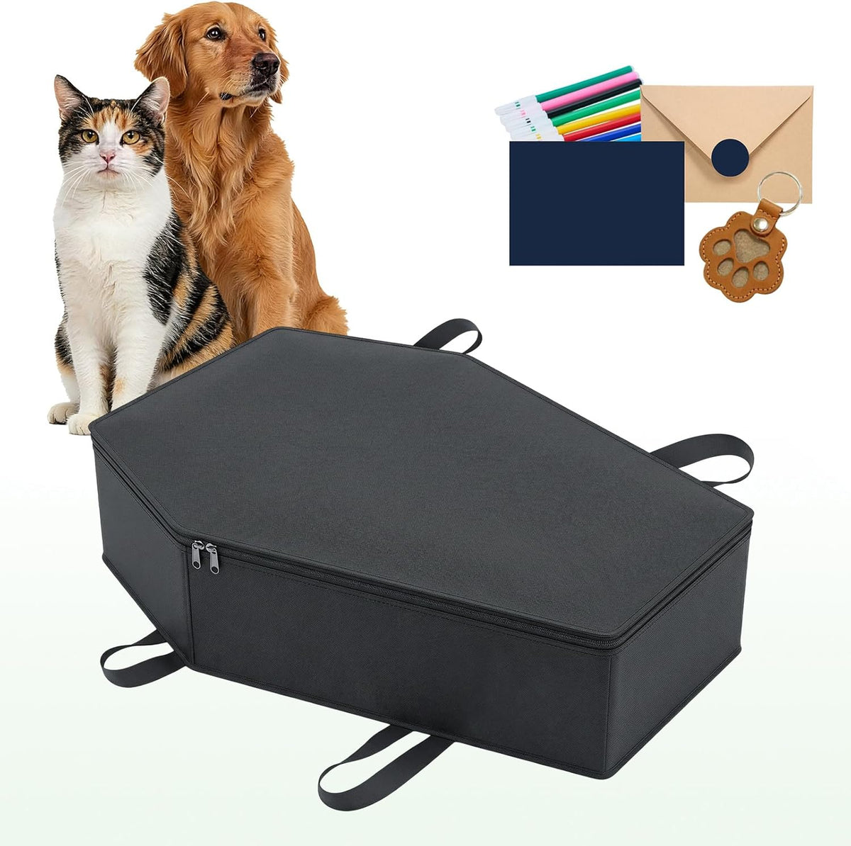 Pet Casket, Dog Casket, Casket for Dogs Burial, Pet Burial Box, Pet Burial Bag, Dog Coffin, Pet Caskets for Dogs, Cat Coffin for a Gentle Goodbye, Eco Friendly Dog Casket for Burial and Cremation(M) - Image 9