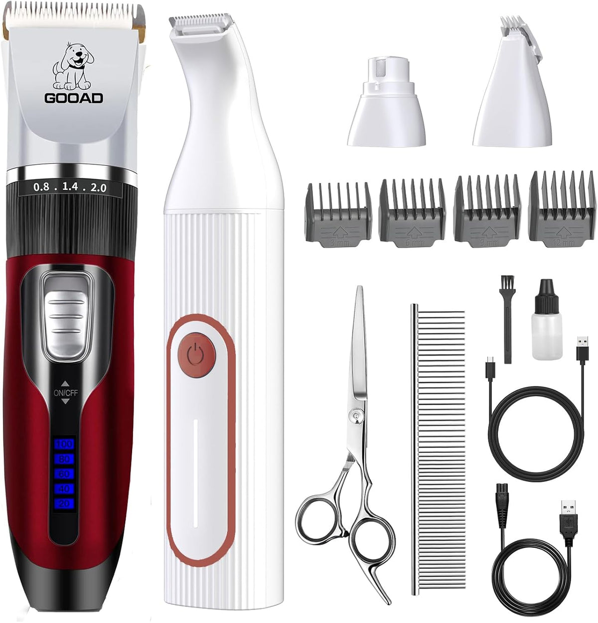 Dog Clippers for Grooming for Heavy Thick Hair&Coats,Low Noise Hair Trimmer,Rechargeable Cordless Pet Shaver, Dog Grooming Kit with Paw Trimmer Nail Grinder for Small Large Dogs - Image 10