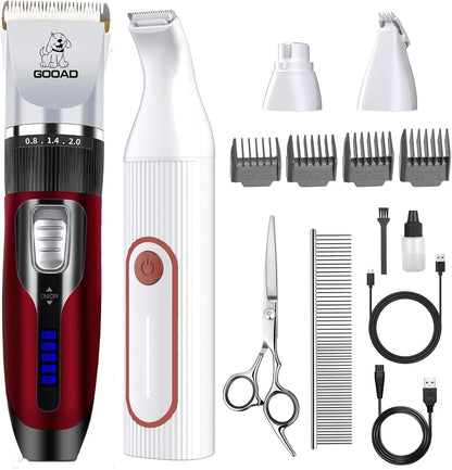 Dog Clippers for Grooming for Heavy Thick Hair&Coats,Low Noise Hair Trimmer,Rechargeable Cordless Pet Shaver, Dog Grooming Kit with Paw Trimmer Nail Grinder for Small Large Dogs - Image 10