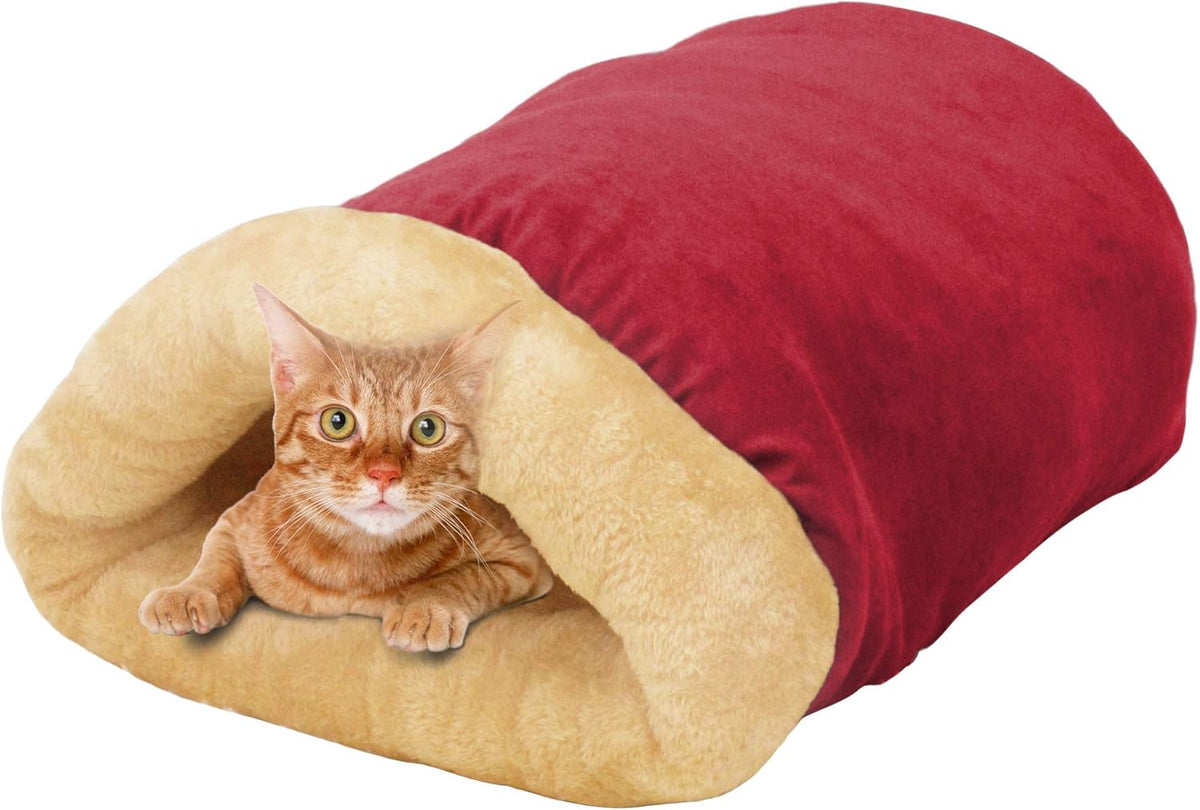 4 in 1 Self Warming Burrow Cat Bed, Pet Hideway Sleeping Cuddle Cave (Sage Green) - Image 14