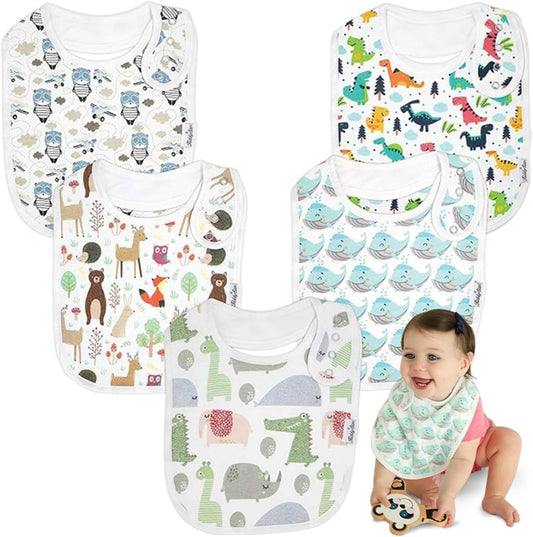 KiddyStar organic cotton bandana drool bibs front view