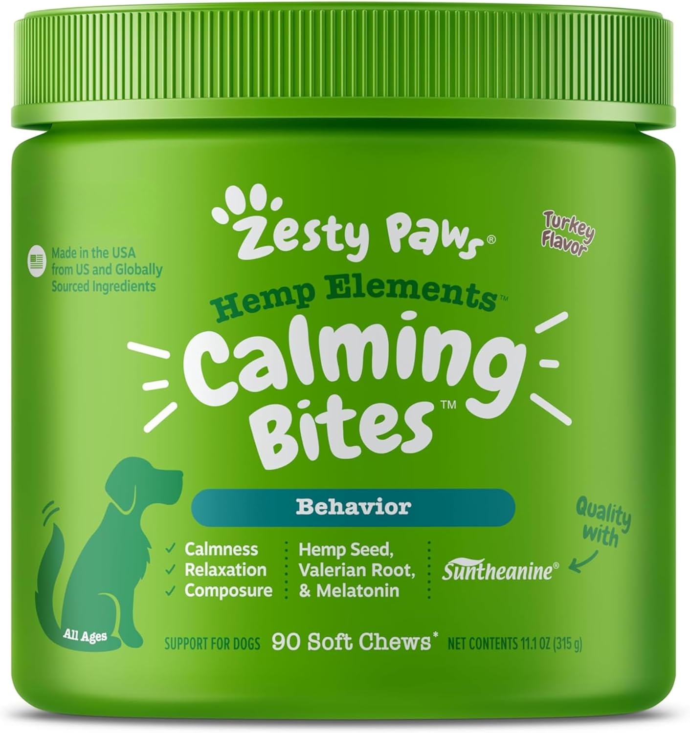 Zesty Paws Calming Chews for Dogs Composure & Relaxation for Everyday Stress & Separation Peanut Butter 90 Count - Image 12