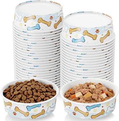 50 Pack Disposable Dog Bowls, 16 oz Paper Pet Bowls for Cats & Dogs, Disposable Cat Food Bowls for Dry Wet Food & Water, Travel Feeding Bowls for Small Medium Pets - Image 9