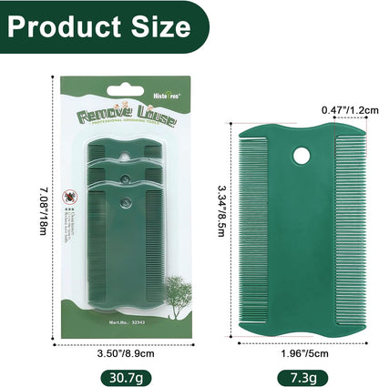 Green Pet Double-Sided Flea Comb Set 3 Pack Dog Lice&Tick Comb Cat Fine&Wide Tooth Comb for Dogs and Cats Remove Loose Hair Dirt Fleas - Image 6