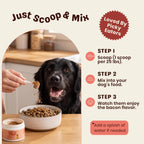 Close up of the bacon flavored mushroom powder texture for senior dogs