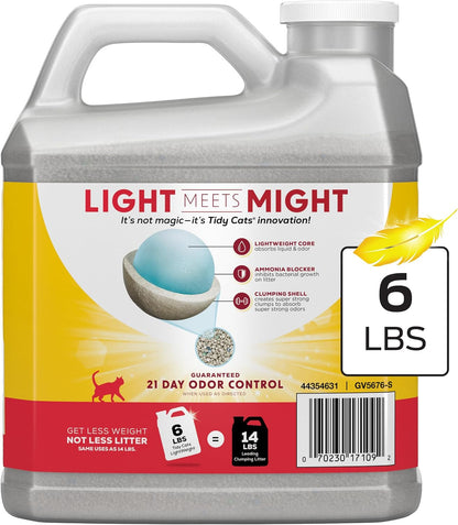 Purina Tidy Cats LightWeight 24/7 Performance Odor control, Multi-Cat, Clumping, 99.9 Percent Dust Free Cat Litter - 6 lb. Jug - Image 9