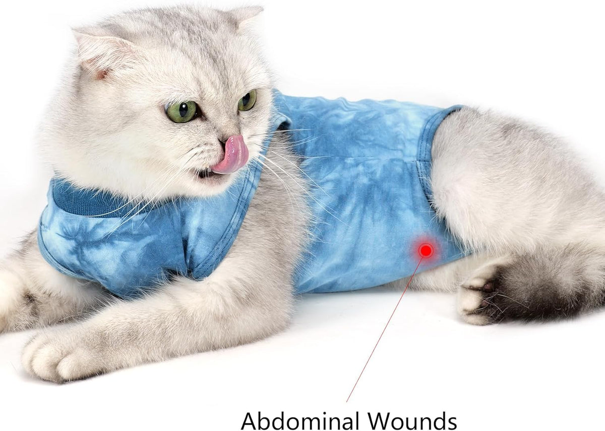Dotoner pet post surgery clothing in navy blue size large