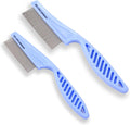 We Love Doodles dog face comb set front view showing large and small stainless steel pet grooming tools.