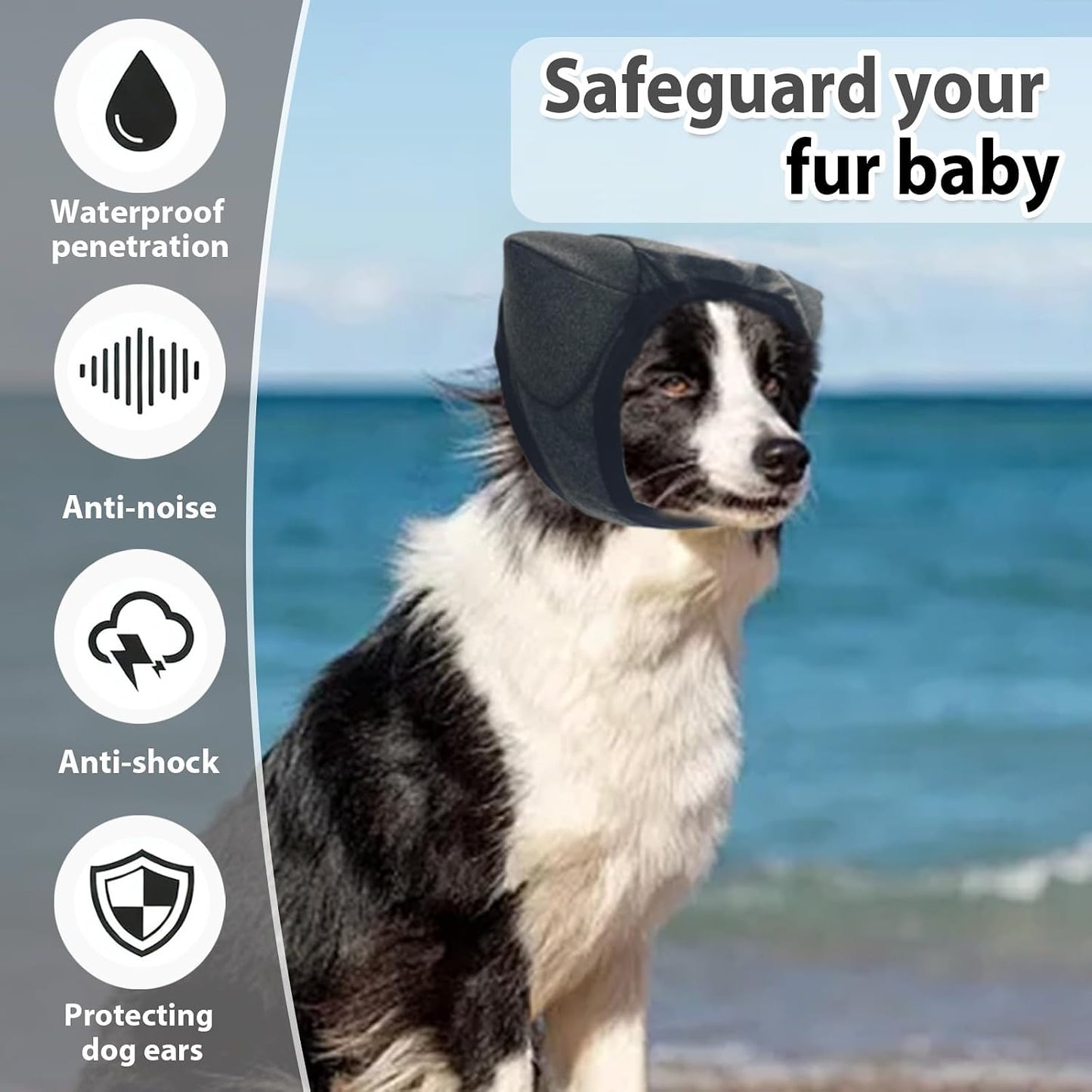 Detailed view of reserved ear room design on dog wraps