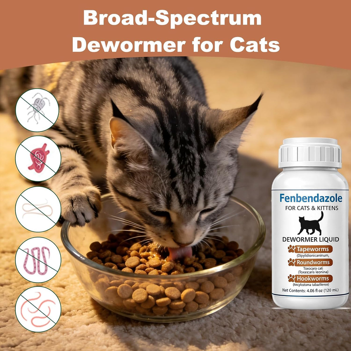 USA imported pet dewormer liquid for tapeworms and roundworms