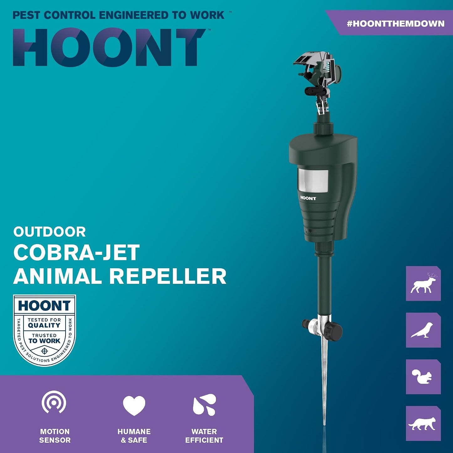 Hoont Cobra squirrel and deer repellent protecting one thousand square feet lawn area
