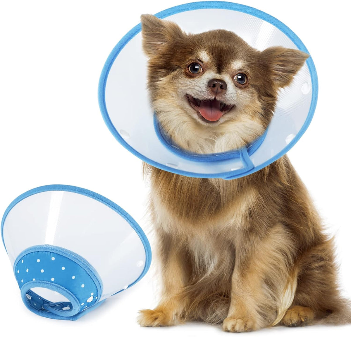 Vivifying adjustable pet cone front view lightweight recovery collar for small dogs