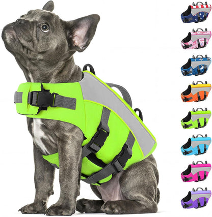 Dog Life Jacket, High Flotation Dog Swimming Vest with Handle, High Visibility Doggy Life Preserver for Pool Beach, Adjustable Pet Water Vest Lifejacket for Medium Large Dogs, USA Flag L - Image 12