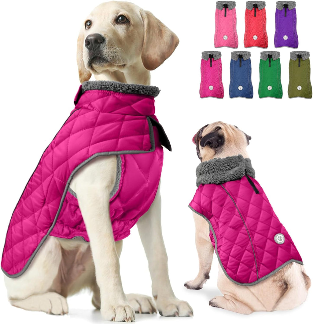Fragralley dog winter coat waterproof fleece jacket front view