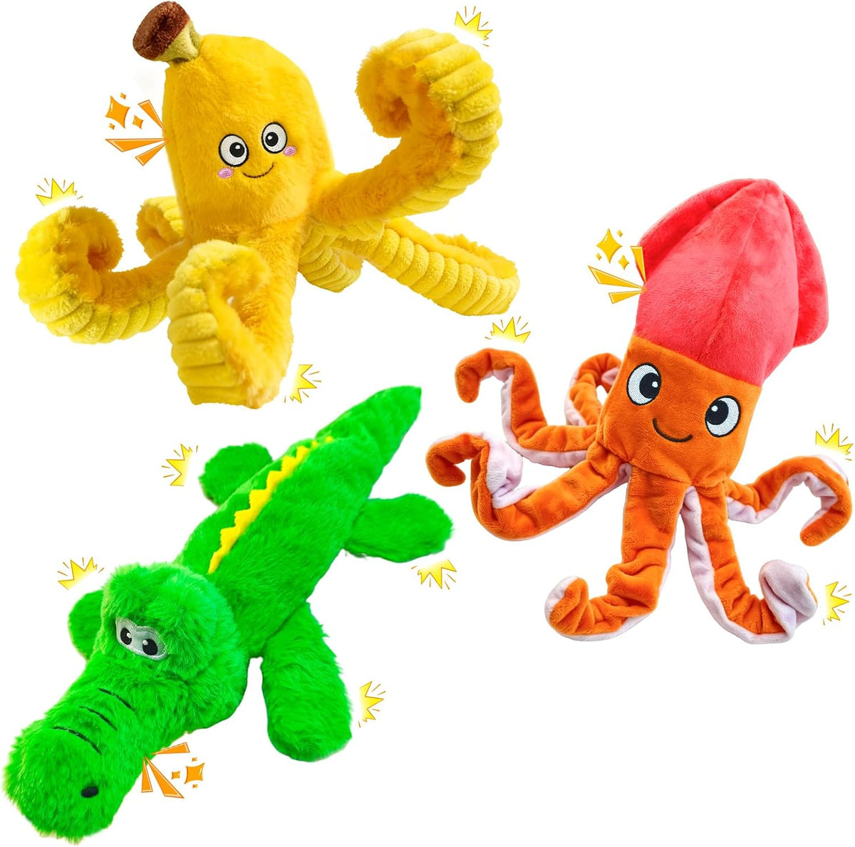 WOWBALA Dog Squeaky Toys, 24-31 Inch Stretchable Crocodile Plush Toy, Interactive Tug of War Toy for Puppies, Small, Medium and Large Dogs, Crinkle Chew Toy for Indoor & Outdoor Fun - Image 14