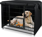 VURIVO 42 inch dog crate cover front view fitted on a heavy duty wire cage