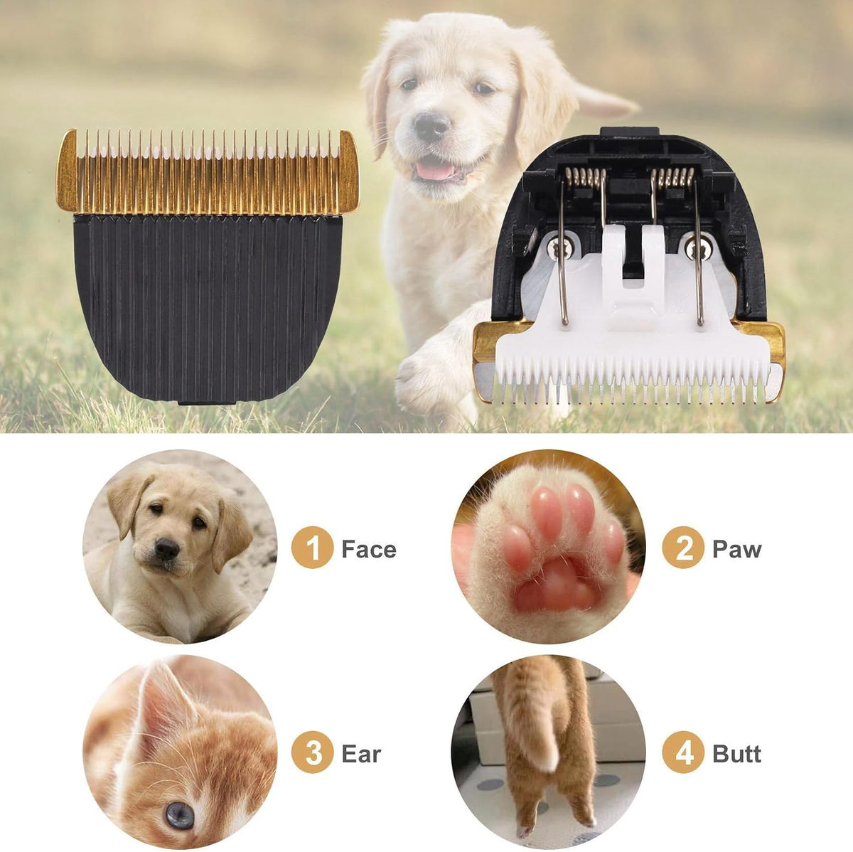 Premium white ceramic cutter head razor blade for dog hair trimmers