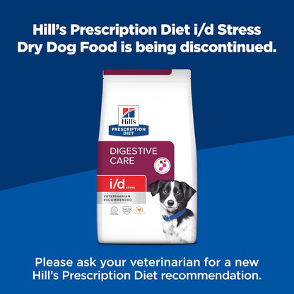 Hill's Pet Nutrition anti-stress digestive care formula showing product details and bag weight.