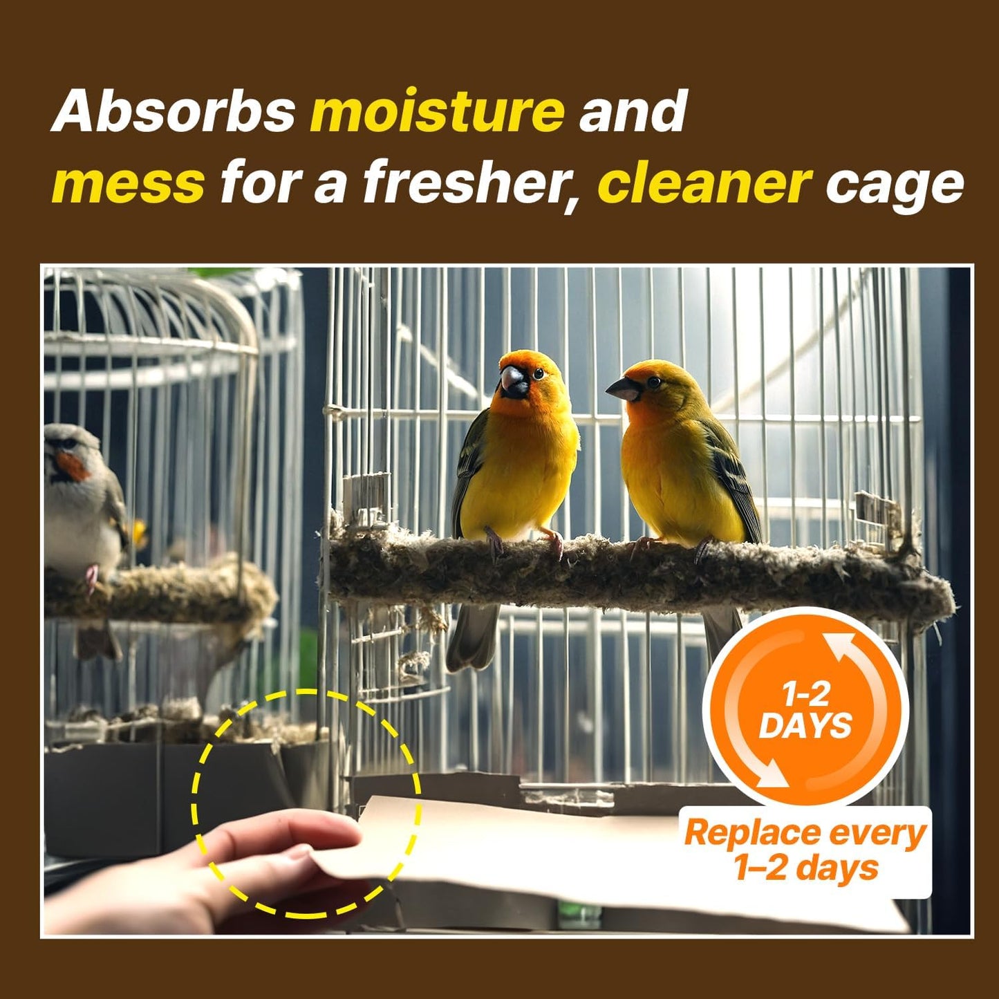 T Torto9 liners inside a large bird cage tray