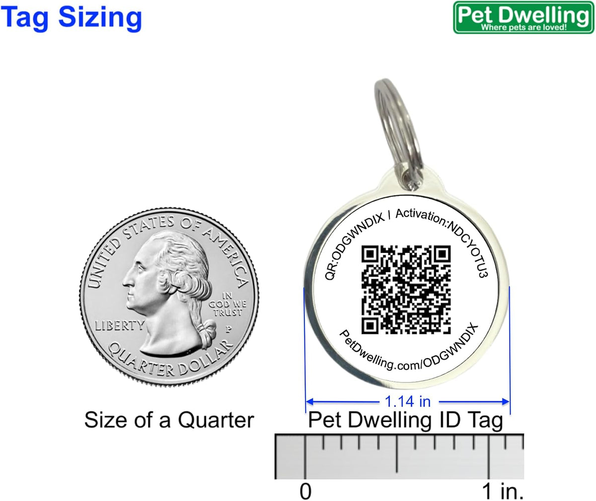 Durable zinc alloy dog and cat safety tag featuring a waterproof epoxy protective coating.