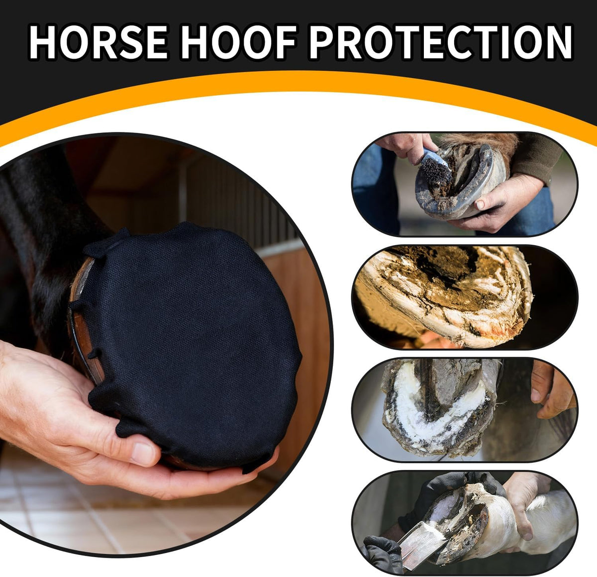 Detail of the high viscosity adhesive backing on the Youven horse hoof bandage wraps.