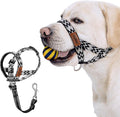 ANDA Gentle Leader dog headcollar front view showing adjustable black and white chevron braided strap.