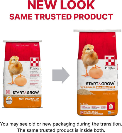 Back of Purina Start and Grow bag showing ingredient label and nutritional facts