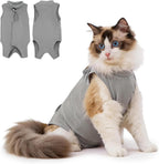 Cat playing while wearing Avont recovery suit