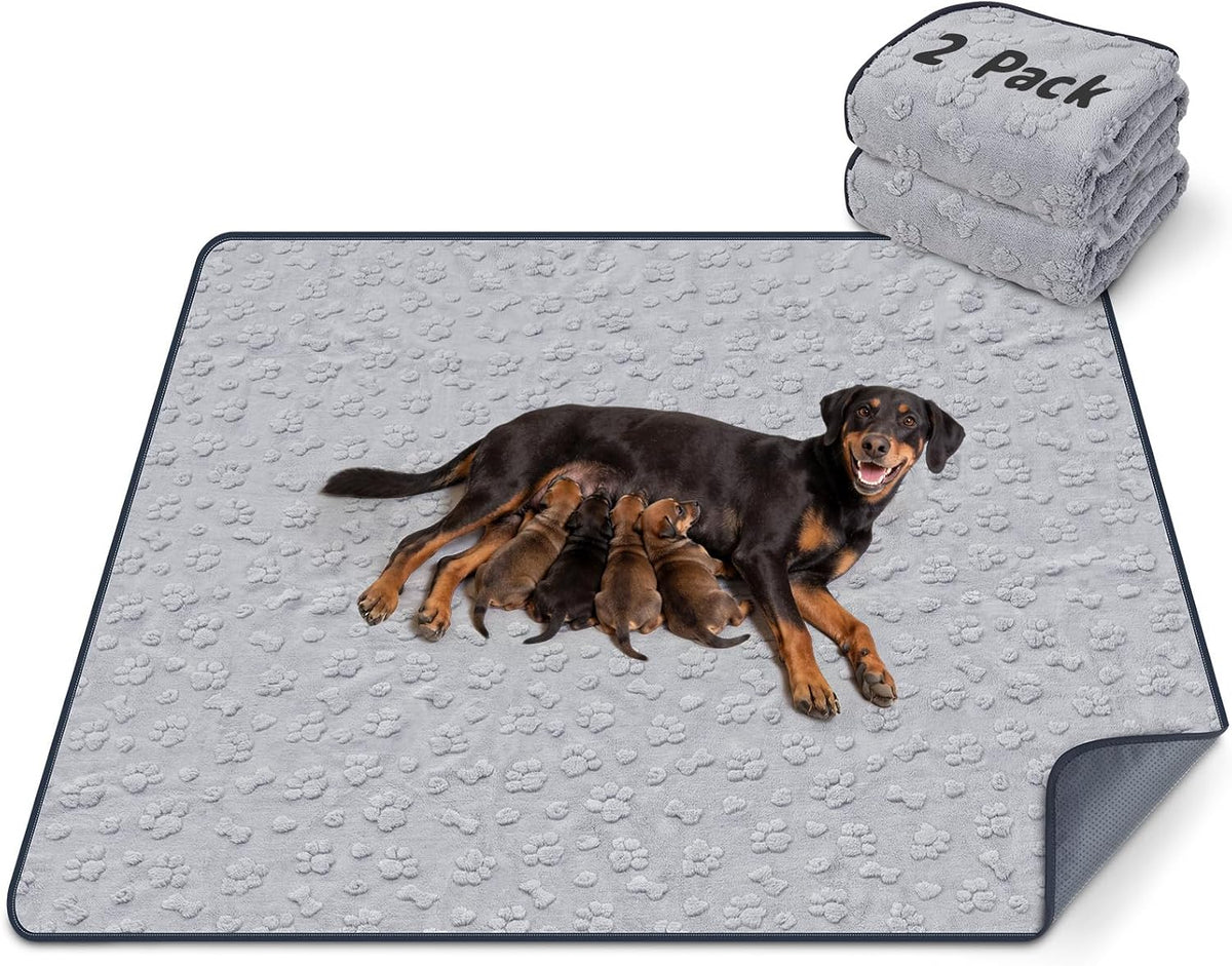 LOOBANI Washable Pee Pads for Dogs 36"x48", 2 Packs Extra Large Whelping Pads for Floor, Playpen, Super Absorbent Reusable Dog Mat, Waterproof Puppy Pads for Incontinence, Housebreak,Crate,Gray - Image 14