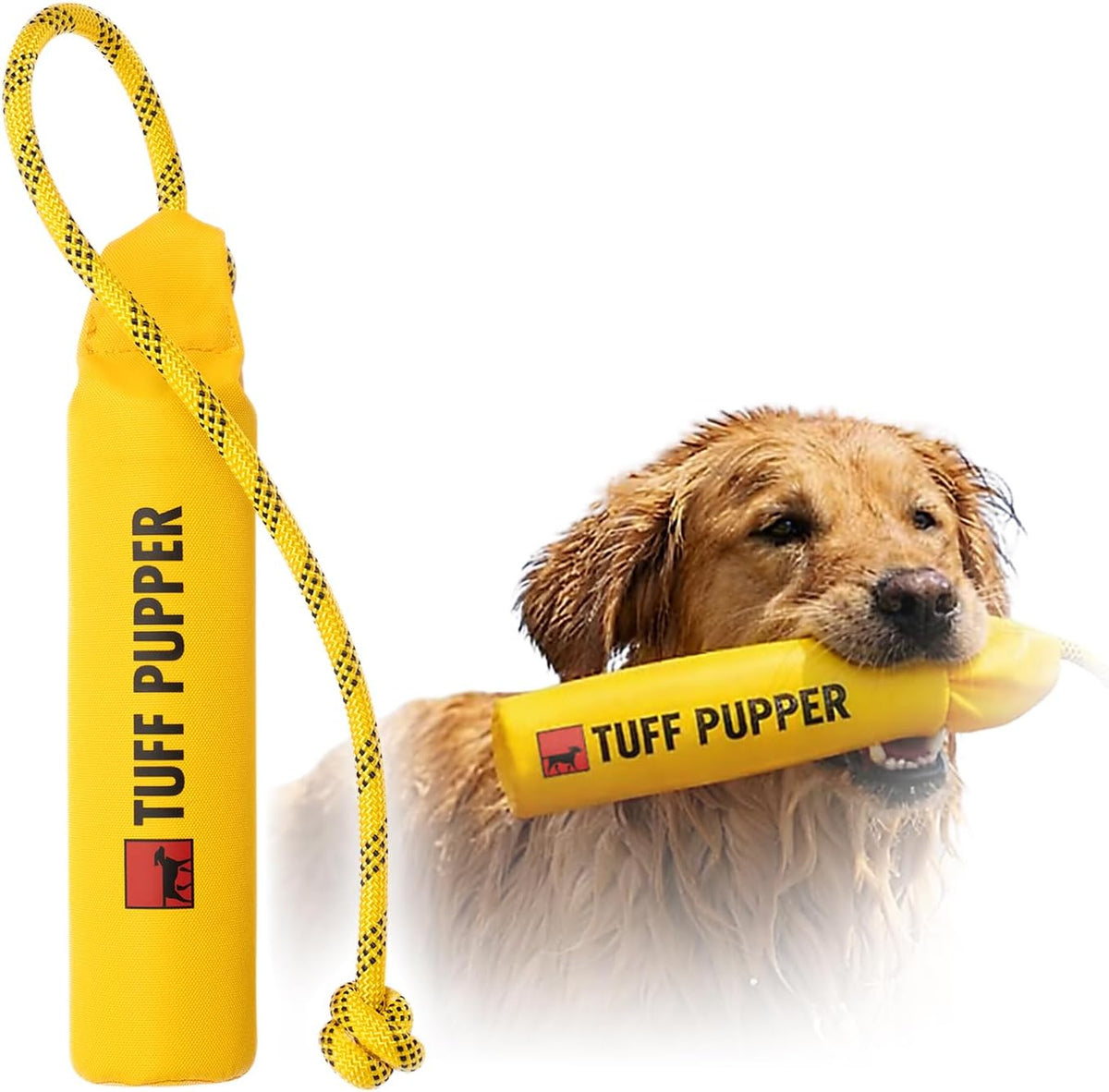 Tuff Pupper floating dog bumper toy front view