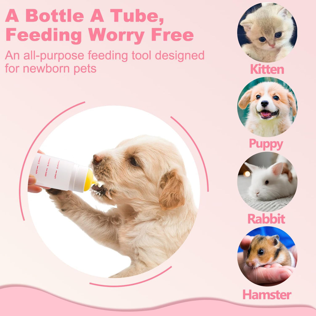 Side profile of the sixty milliliter Xuanda kitten milk bottle showing measurement markings