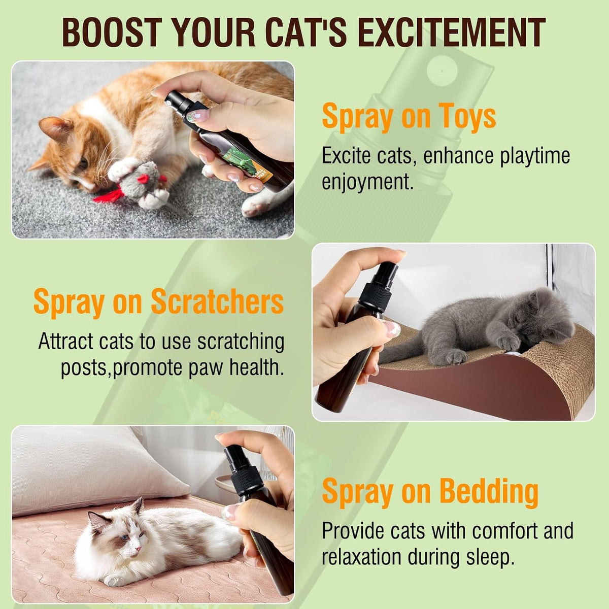 USA imported PawsGear catnip spray for indoor stress relief and anxiety reduction