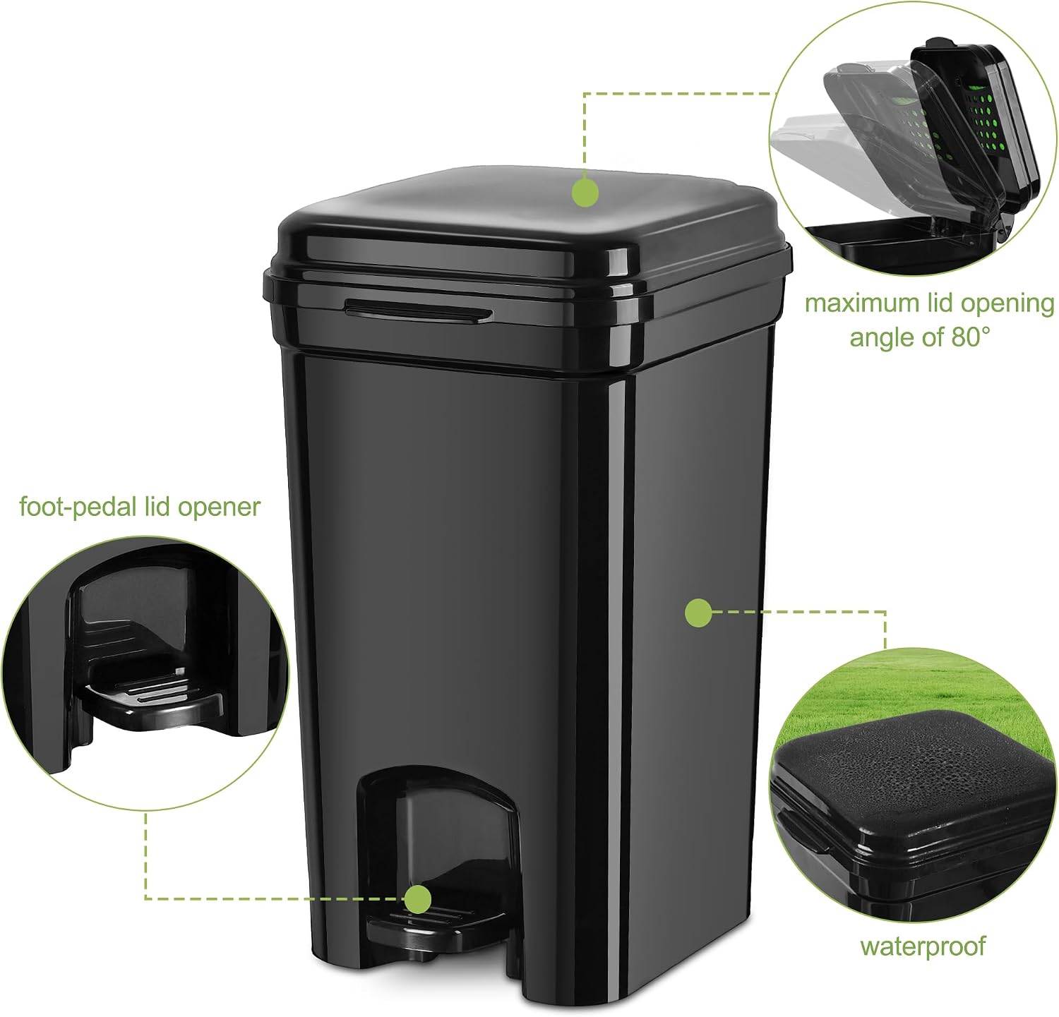 Activated charcoal filter compartment for odor control