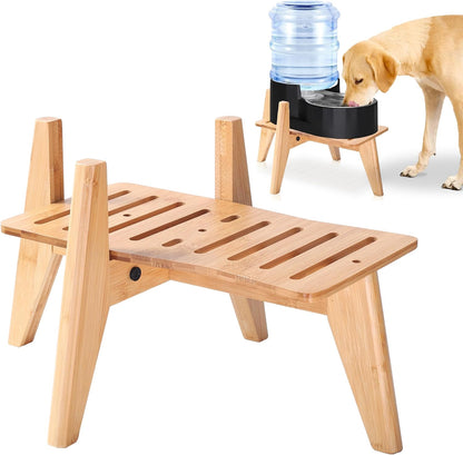 Stand for Dog Water Food Dispensers, Suitable for Medium Breeds - Bamboo Holder for Elevated Raised Automatic Gravity Dog Feeders - Medium Size - Image 9