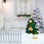 Imported American style lawn goose outfit set up on a front porch
